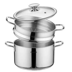 Stainless Steel Steamer Pot with Lid, New with box 6Q
NWT